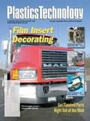 See our work on the cover of the January, 2004 issue of Plastics Technology Magazine, featuring our paint film lamination on the Mack Truck bumper and Chevy SSR running boards and stone guards